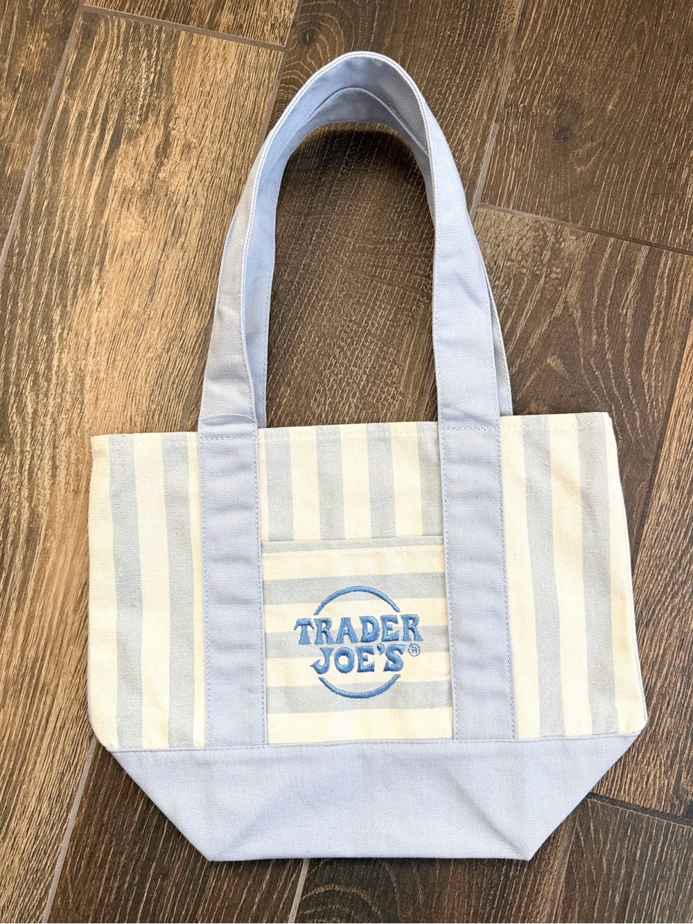 Trader Joe's Limited Edition Sky Blue Mini Stripe Tote—Summer 2026 Collector